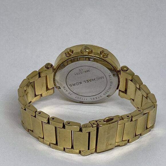 Michael Kors MK5701 Women's Gold Stainless Steel Analog Dial Quartz Watch GE416 - Picture 10 of 12